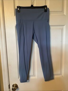 Athleta Slate Blue Salutation Stash Pocket II 7/8 Tight